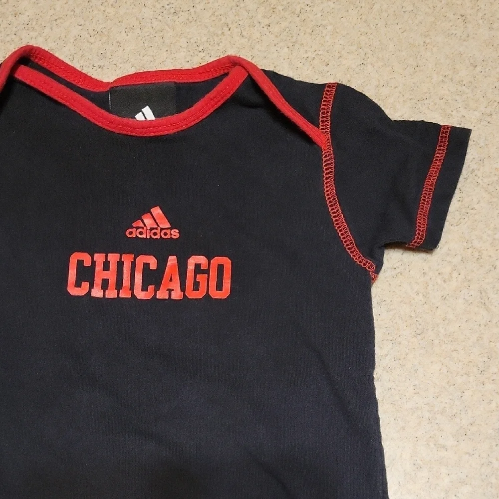 Adidas Kids Black and Red Chicago Bodysuit Size 12 Months